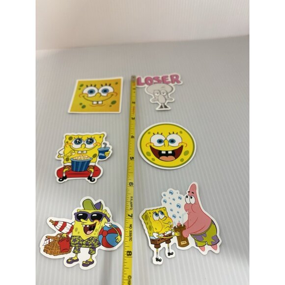 SpongeBob SquarePants 5pc Vinyl Stickers Set Cartoon Water Bottle Laptop Decals - Picture 4 of 4